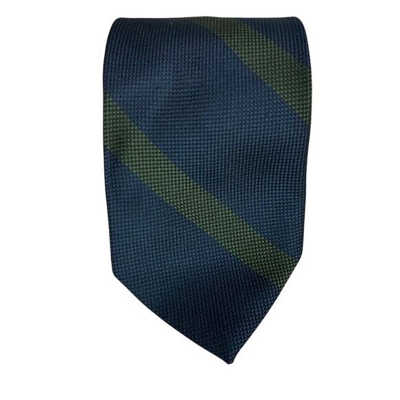 Breuer Silk Tie Blue Green Stripe - Picture 1 of 6